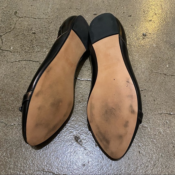 Diesel Metallic Leather Bronze Pointed Toe Flat 39 - Picture 2 of 5